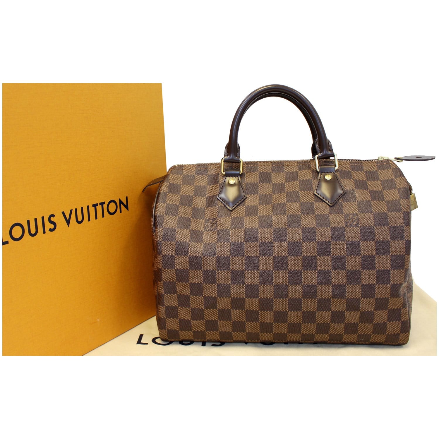 Speedy bandoulière leather handbag Louis Vuitton Brown in Leather - 32039404