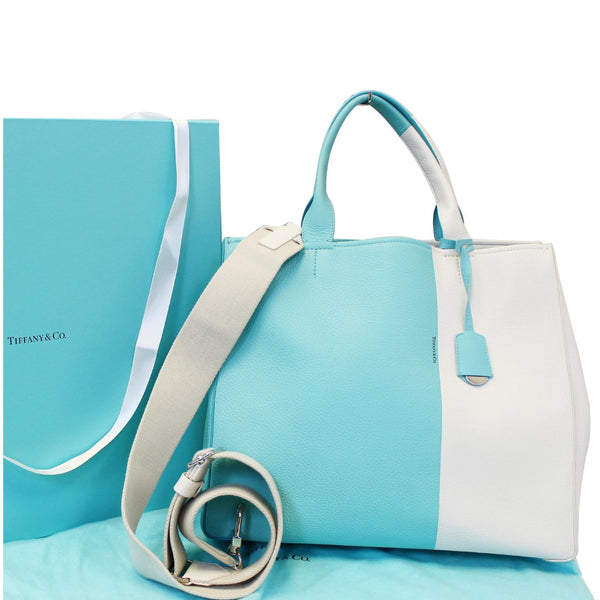 Tiffany & Co Color Block Shoulder Bag Off-white/Blue-US