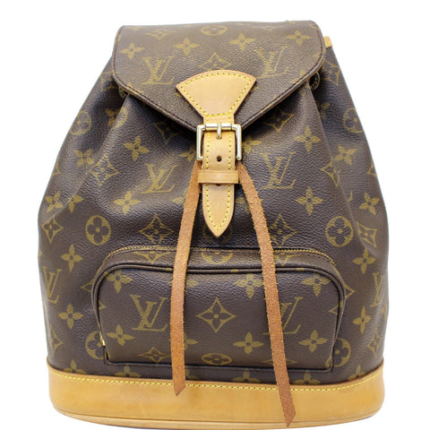 LOUIS VUITTON Montsouris MM Monogram Canvas Backpack Bag Brown