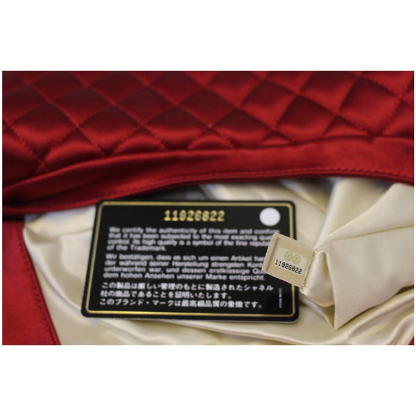 CHANEL CC Half Moon Quilted Satin Clutch Bag Red-US