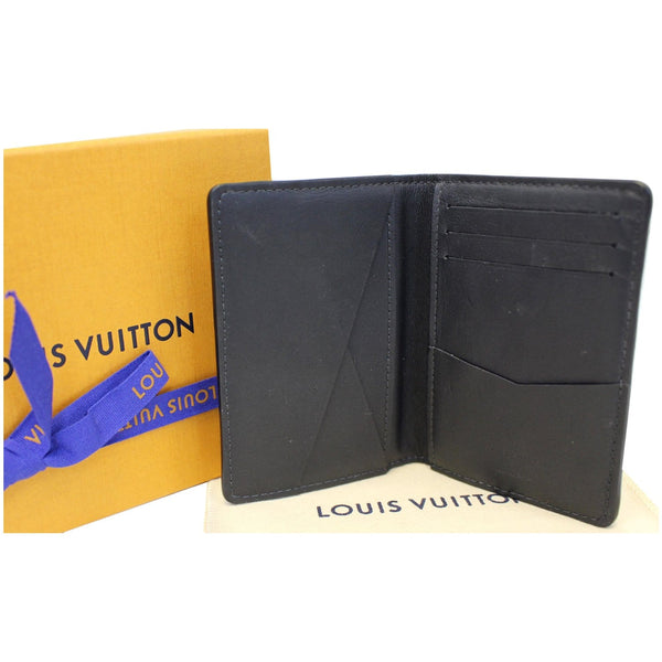 LOUIS VUITTON Pocket Organizer Damier Cobalt Canvas Card Case Navy Blue