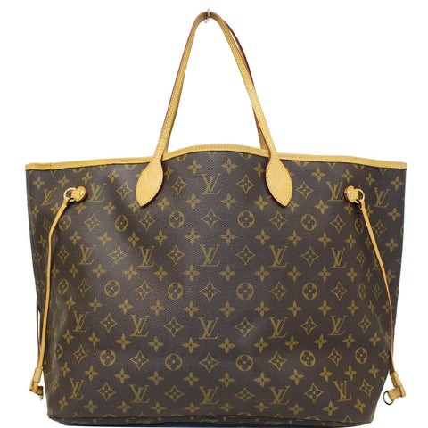 LOUIS VUITTON Neverfull GM Monogram Canvas Tote Shoulder Bag Brown