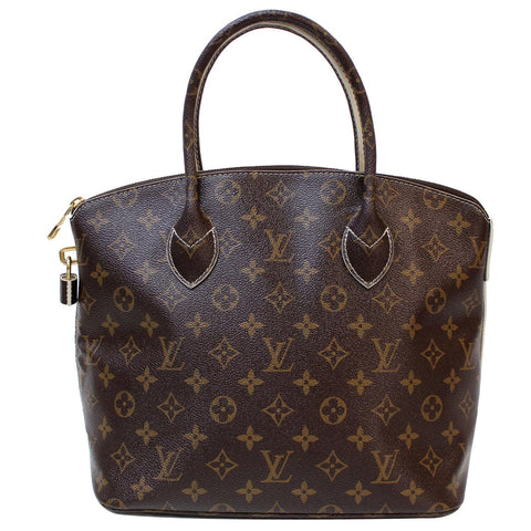 LOUIS VUITTON Fetish Lockit Monogram Leather Satchel Bag Brown