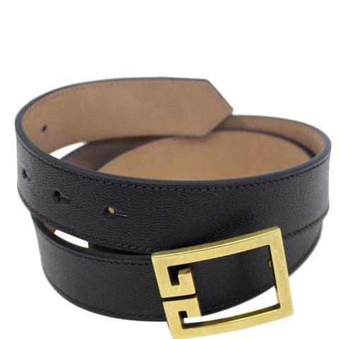 GIVENCHY Double G Logo Buckle Belt Black Size 38