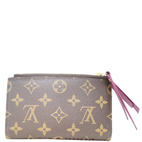 LOUIS VUITTON Adele Monogram Canvas Compact Wallet Brown