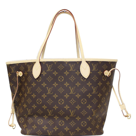LOUIS VUITTON Neverfull MM Monogram Canvas Tote Shoulder Bag Brown