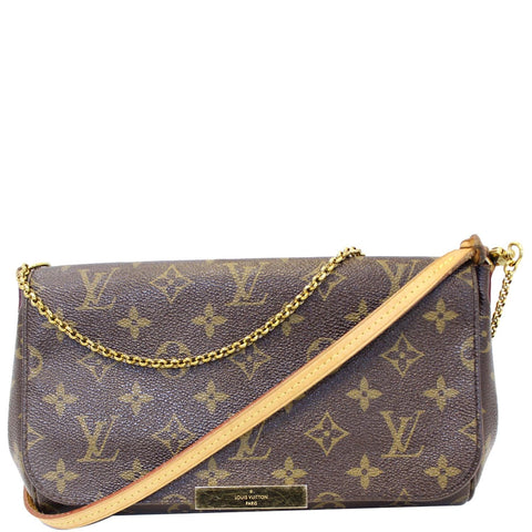 LOUIS VUITTON Favorite MM Monogram Canvas Crossbody Bag Brown