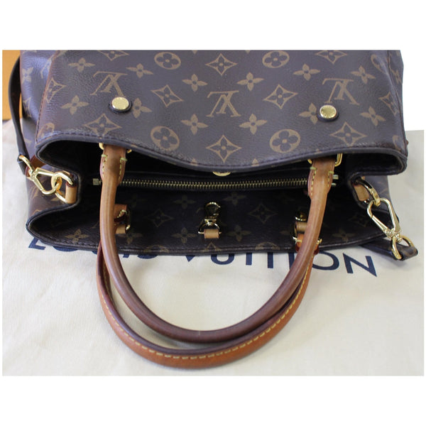 LOUIS VUITTON Montaigne MM Monogram Canvas Shoulder Bag Brown