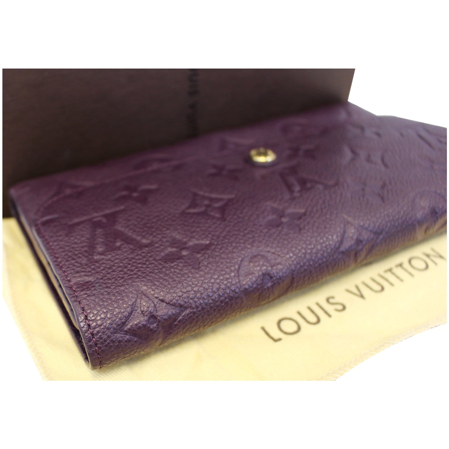 Sold at Auction: Louis Vuitton, Louis Vuitton Purple Monogram Empreinte  Leather Wallet