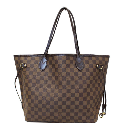 LOUIS VUITTON Neverfull MM Damier Ebene Tote Shoulder Bag