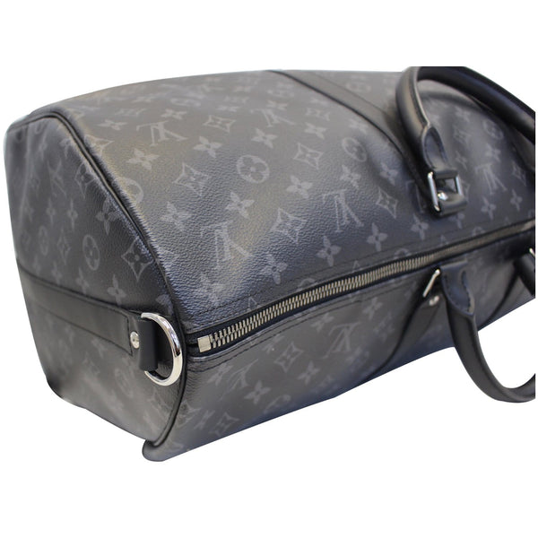 LOUIS VUITTON Keepall 55 Bandouliere Monogram Eclipse Travel Bag Black/Grey