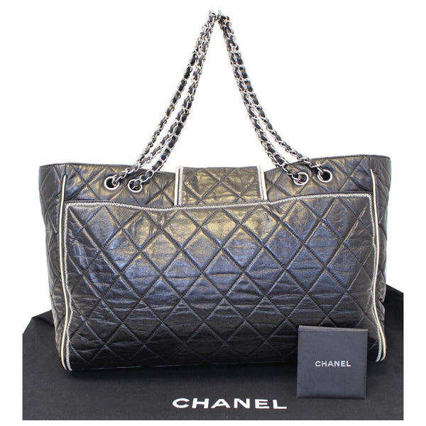 Chanel Tote Bag East West Large Lambskin Quilted Leather - strap
