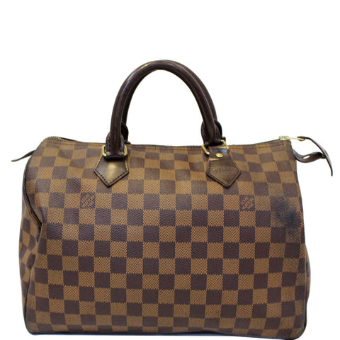 LOUIS VUITTON Speedy 30 Damier Ebene Satchel Bag Brown