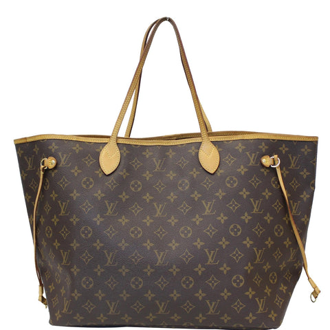 LOUIS VUITTON Neverfull GM Monogram Canvas Tote Shoulder Bag Brown
