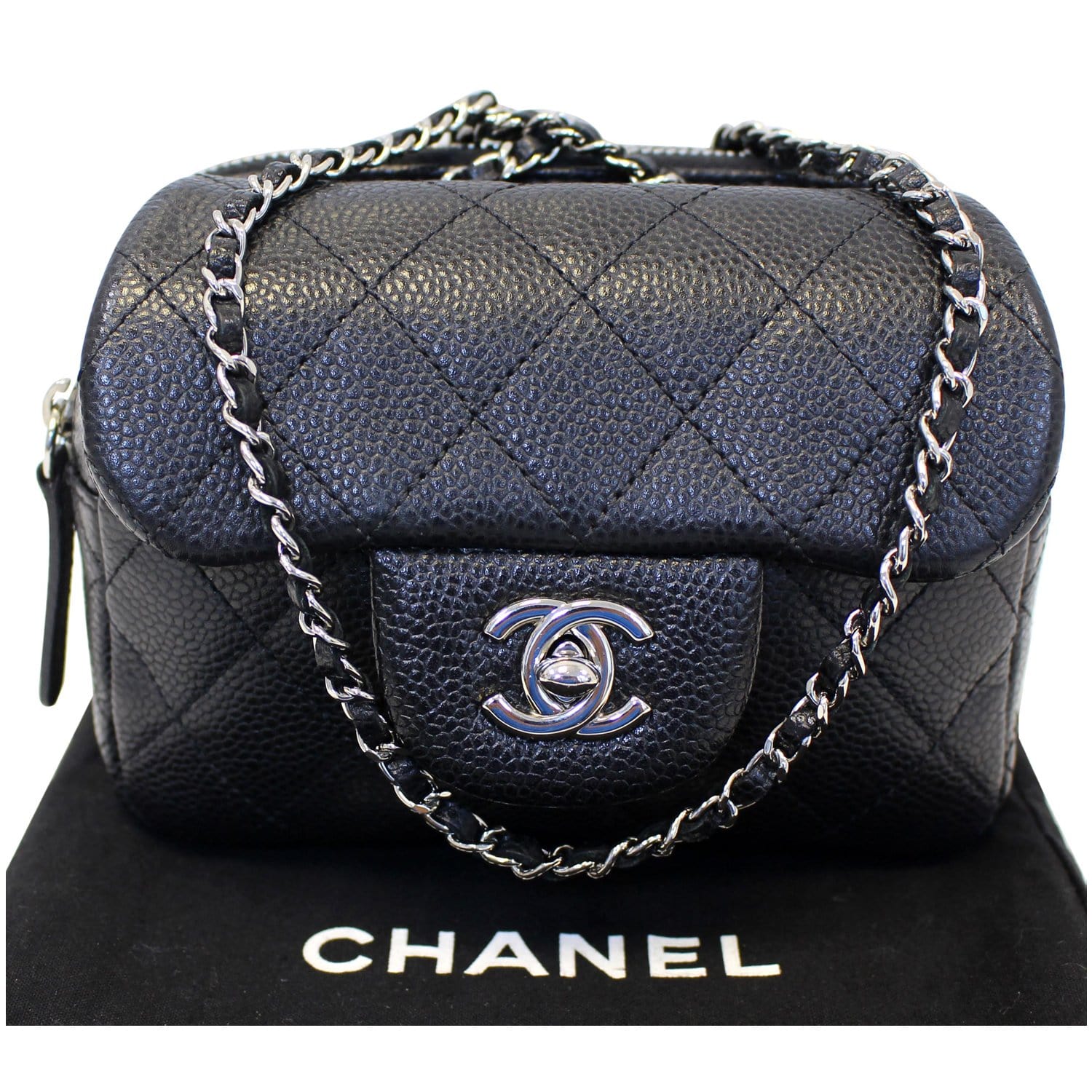 CHANEL, Bags, Chanel Classic Flap Floral Geometric Quilted Black Lambskin Crossbody  Bag
