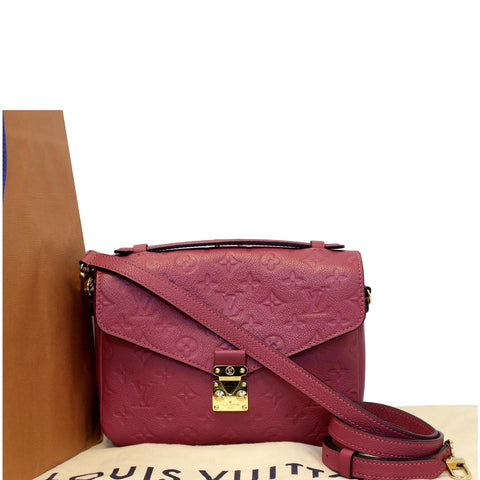 LOUIS VUITTON Metis Pochette Monogram Empreinte Crossbody Bag Pink