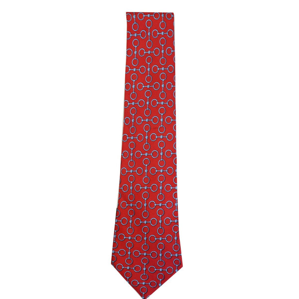 Hermes Men's Silk Neck Tie Red