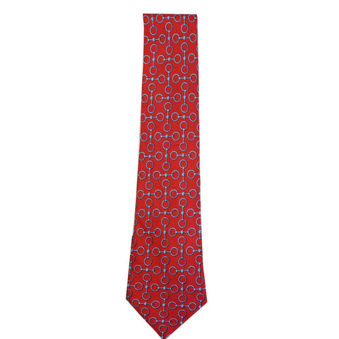 HERMES Men's Silk Neck Tie Red - 15% OFF