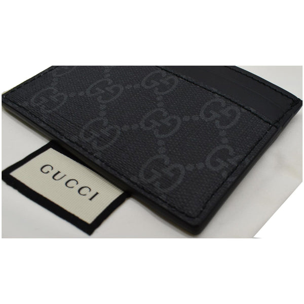 GUCCI Kingsnake Print GG Supreme Monogram Card Case Black 451277