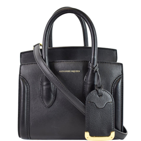 ALEXANDER MCQUEEN Heroine 21 Mini Leather Tote Bag Black