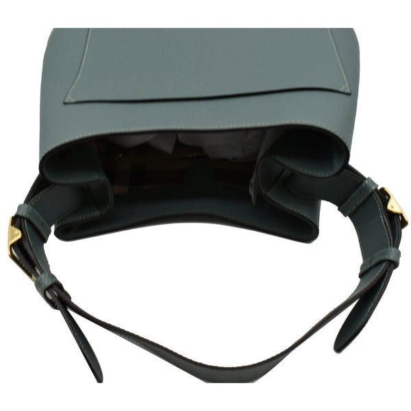 Preloved Burberry Bucket Leather Shoulder Bag Blue