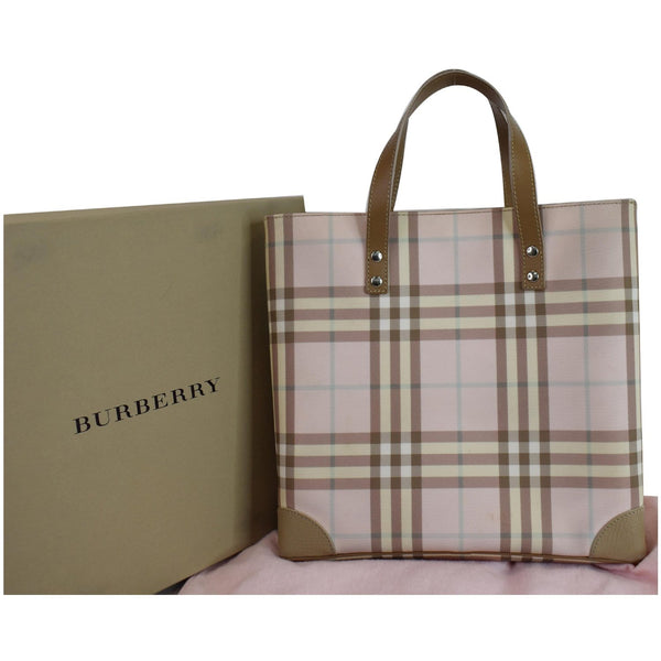 BURBERRY London Nova Check Tote Bag Pale Pink