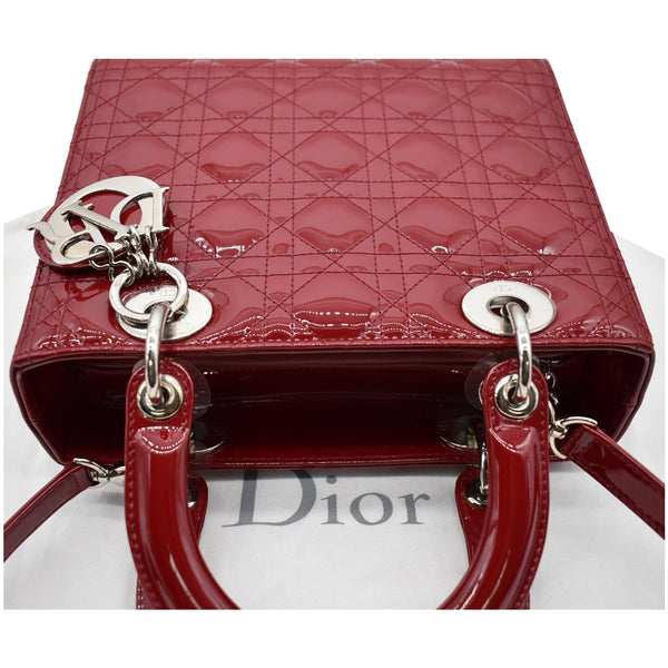 Christian Dior Medium Lady Dior Cannage Patent Leather Bag