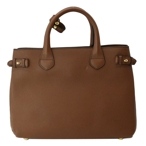 BURBERRY Banner Medium House Check Tote Bag Tan