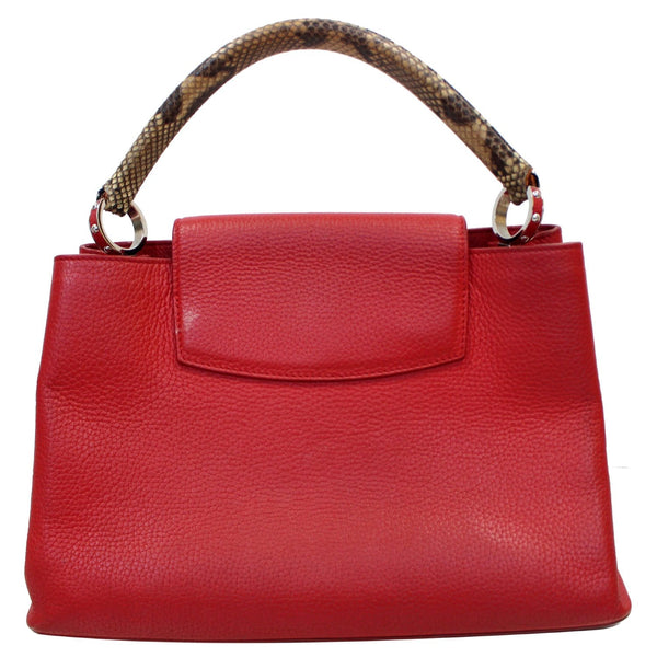 LOUIS VUITTON Capucines Taurillon Leather/Python Shoulder Bag Scarlet