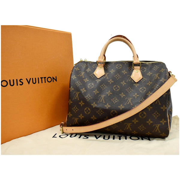 LOUIS VUITTON Speedy 30 Bandouliere Monogram Canvas Shoulder Bag Brown
