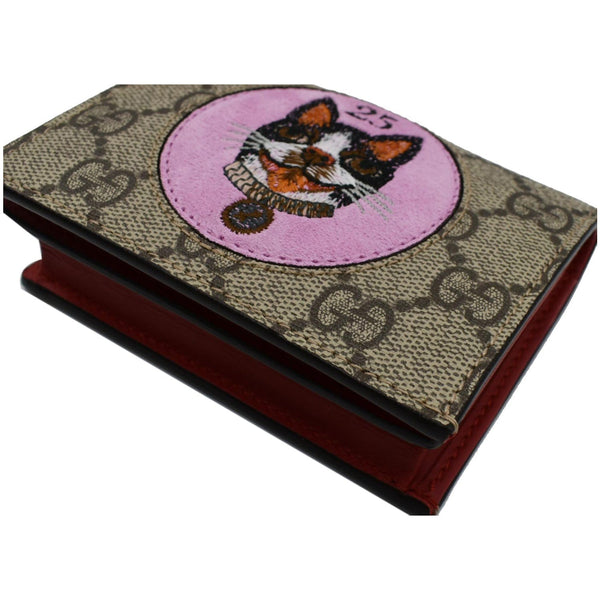 GUCCI Bosco Patch GG Supreme Canvas Card Case Wallet Beige 506277