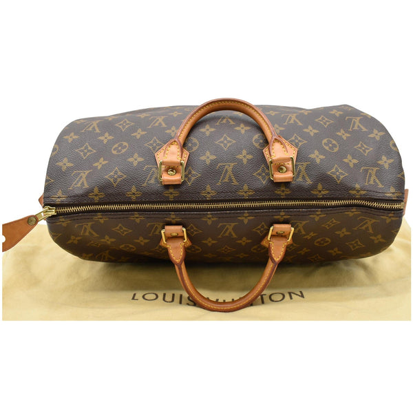 LOUIS VUITTON Speedy 40 Monogram Canvas Satchel Bag Brown