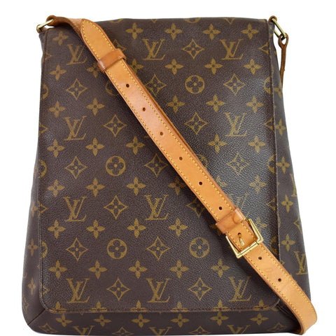 LOUIS VUITTON Musette Large Monogram Canvas Crossbody Bag Brown