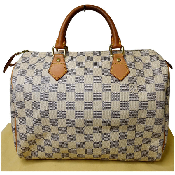 LOUIS VUITTON Speedy 30 Damier Azur Satchel Bag White
