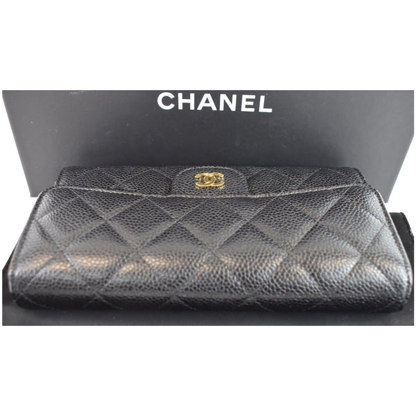 Chanel Large Flap Quilted Caviar Leather pouch 