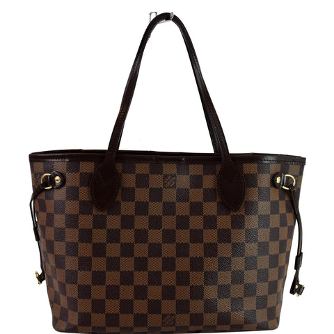 LOUIS VUITTON Neverfull PM Damier Ebene Shoulder Bag Brown
