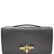 Christian Dior Bee Leather Pouch Clutch Bag Black - DDH