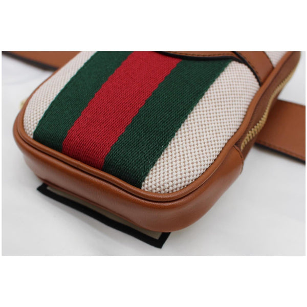GUCCI Vintage Canvas Phone Case Belt Bag Dark Brown 581519