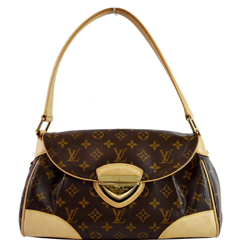 LOUIS VUITTON Beverly MM Monogram Canvas Satchel Bag Brown