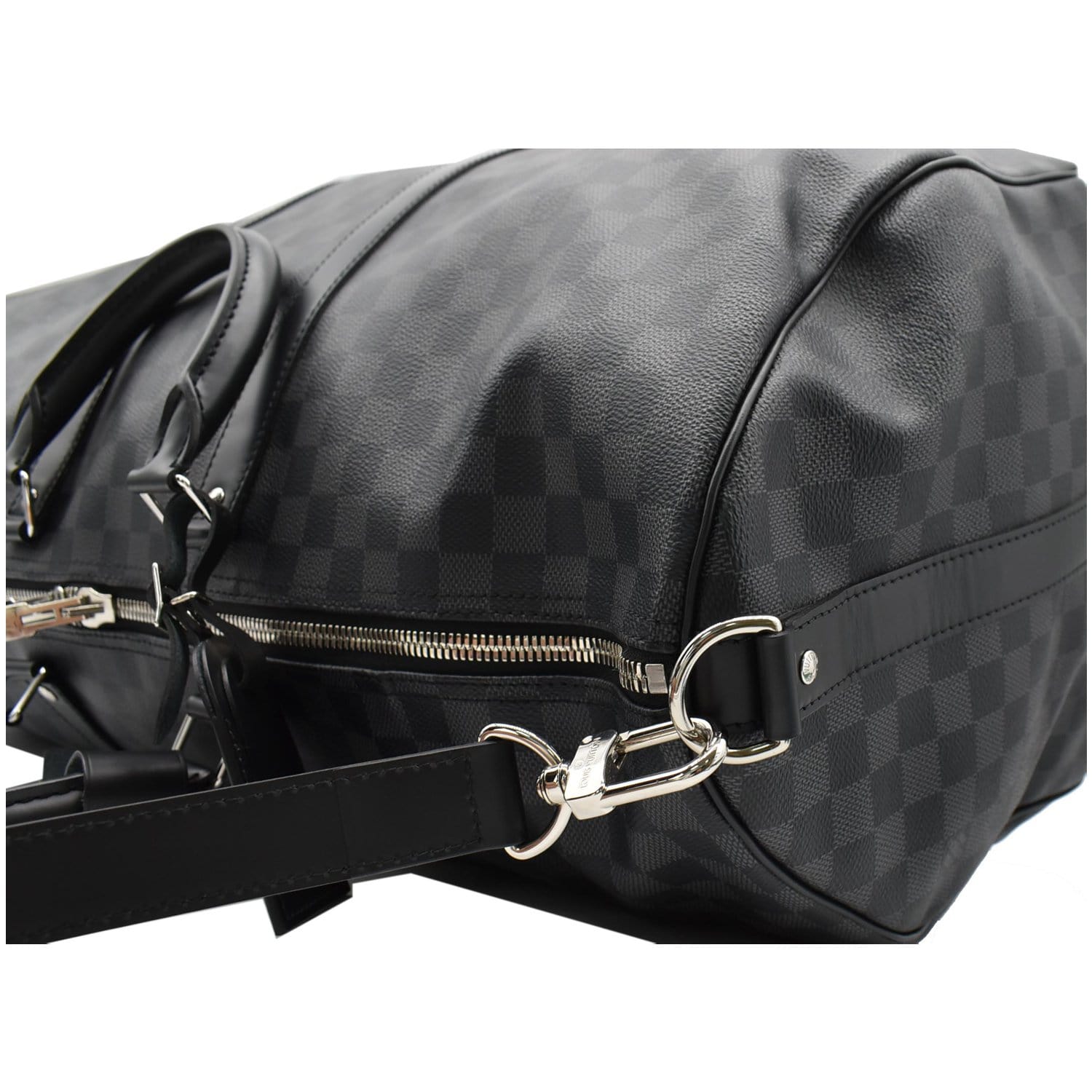 Louis Vuitton Damier Graphite Leather Keepall Bag 55 Black