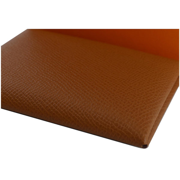 HERMES Calvi Epsom leather Card Holder Brown