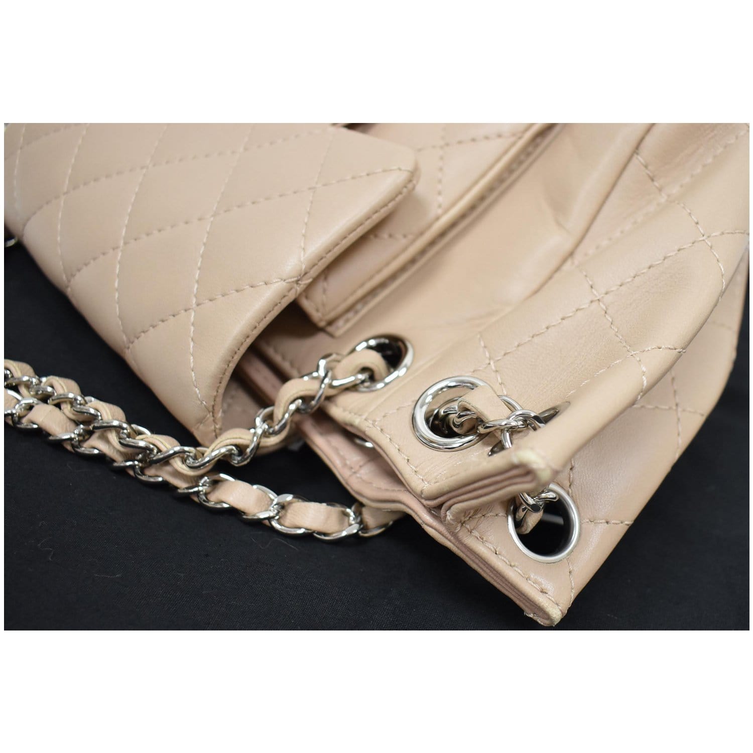 Chanel CC Accordion Lambskin Leather Shoulder Bag