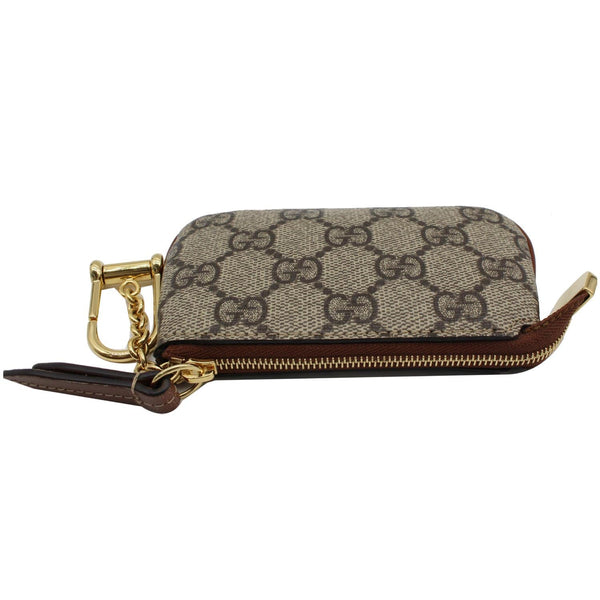 Gucci GG Supreme Monogram Key Case Beige - front zipper