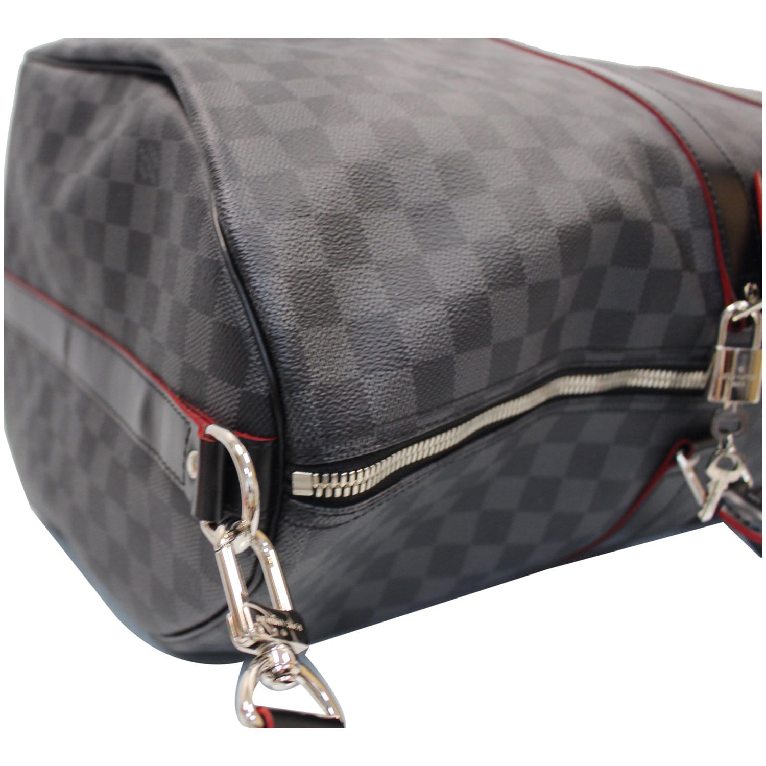 black louis vuitton bag with red interior
