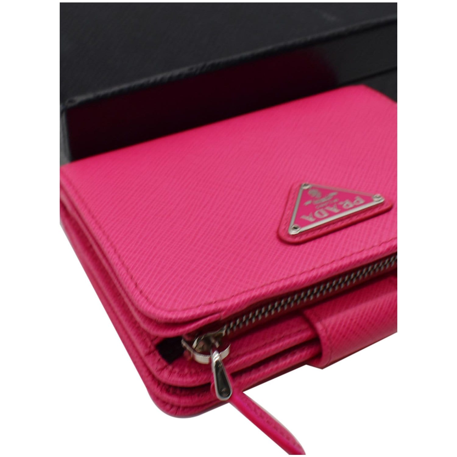 PRELOVED Prada Pink Saffiano Leather Zip Around Long Wallet 221