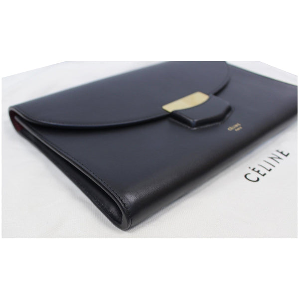 CELINE Trotteur Large Flap Multifunction Smooth Leather Wallet Black