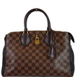 LOUIS VUITTON Normandy Damier Ebene Satchel Bag Brown