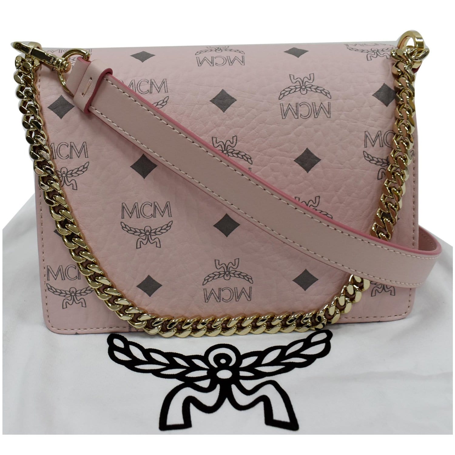 MCM Women's Sugar Pink Patricia Small Leather Crossbody Shoulder Bag
