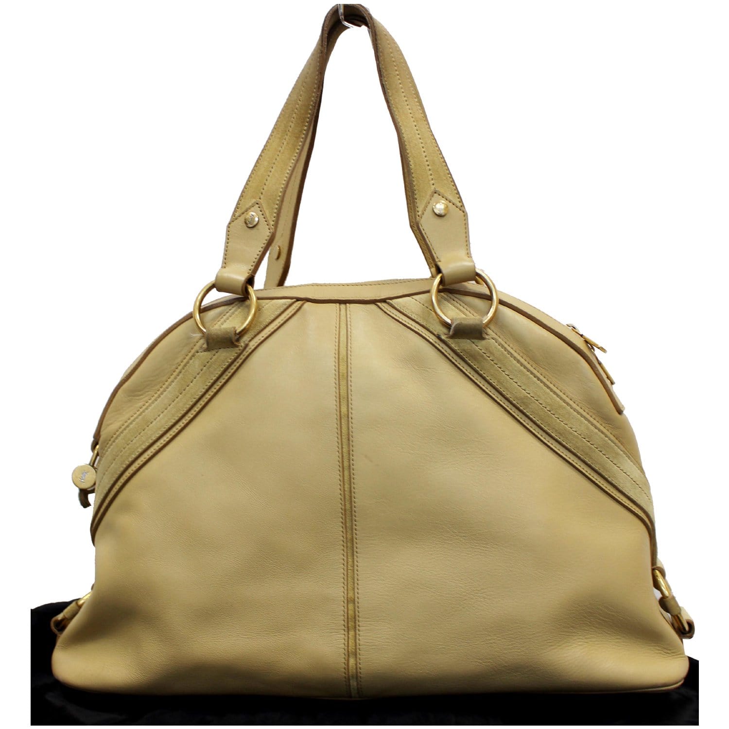 SAINT LAURENT (YSL) "Muse Two": Beige Leather Satchel/Shoulder Bag  (nm)