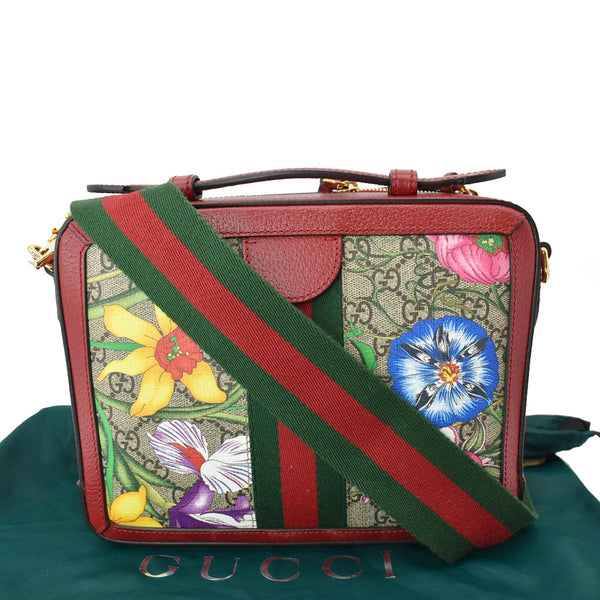 GUCCI Ophidia Flora Web Small Top Handle Shoulder Bag Red 550622